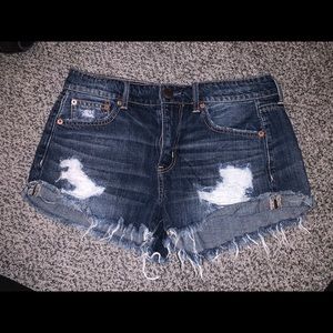 Deep blue Ripped American Eagle jean shorts